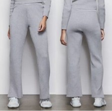 Good American Grey Knit Sweater Overnight Flight Palazzo Pant Med 2 NWT 129