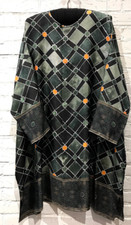 Nwt Eskandar (0) Emerald Wide Bound Neck Shirt Alhambra Tile Side Slits 36