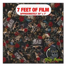 Hydrographic film LA Dead Skulls hydro dipping 7' x 20" hydro dip