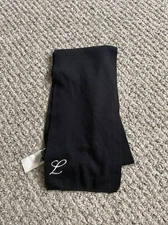 Cejon Accessories Inc. Black Scarf Initial “L” New With Tags 