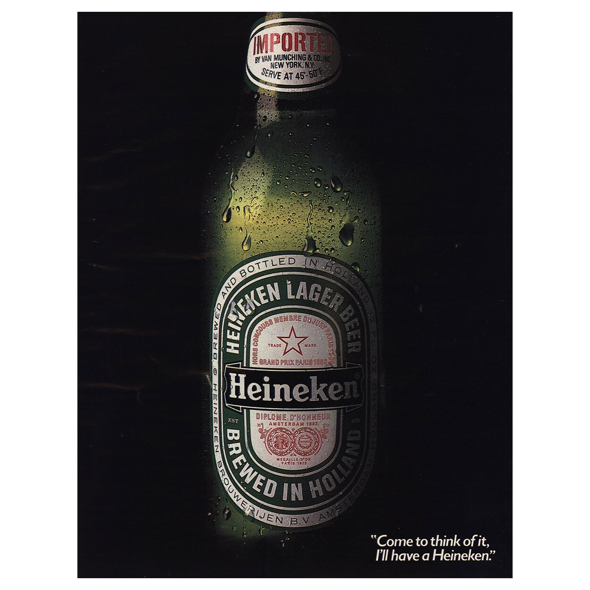 1986 Heineken Beer: Come to Think Of It Vintage Print Ad | eBay