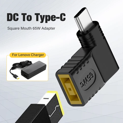 65W USB-C to Lenovo Square Slim-Tip Adapter Converter for Thinkpad Yoga Macbook