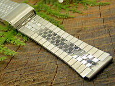 Vintage Watch Band Sliding Clasp 18mm Stainless Steel men's NOS Bracelet
