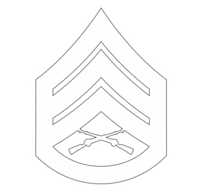 4'' marine corps e-6 ssgt staff sergeant white bumper sticker decal usa made