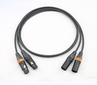 Paar Stereo Gotham swiss cable GAC-2 V1 low noise mit XLR Neutrik schwarz/orange