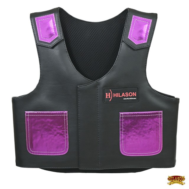 HILASON Kids Junior Youth Bull Riding Pro Rodeo Leather Protective Vest