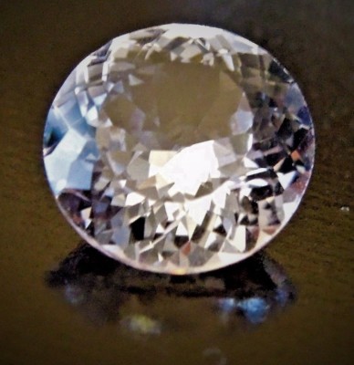 White Sapphire Round 6 mm 1.1 ct More Facets Cut VVS Brilliant Diamond Solitaire