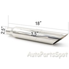 Universal Stainless Steel Exhaust Tip Angle Cut 2.5 Inlet - 3.5 Outlet -18