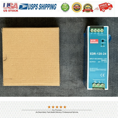 Mean Well EDR-120-24 120W 24V 5A Switching Power Supply - Industrial Grade Reliability