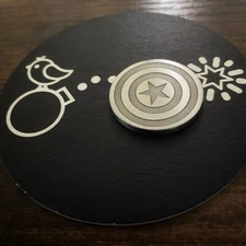 CAPTAIN AMERICA SHIELD Raised Relief Stainless Steel Golf Ball Marker!