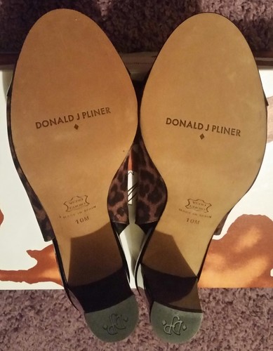 Donald J Pliner Animal Print Patent Leather Peep Toe Slingback Heel Sz 10 M NEW - Picture 6 of 7