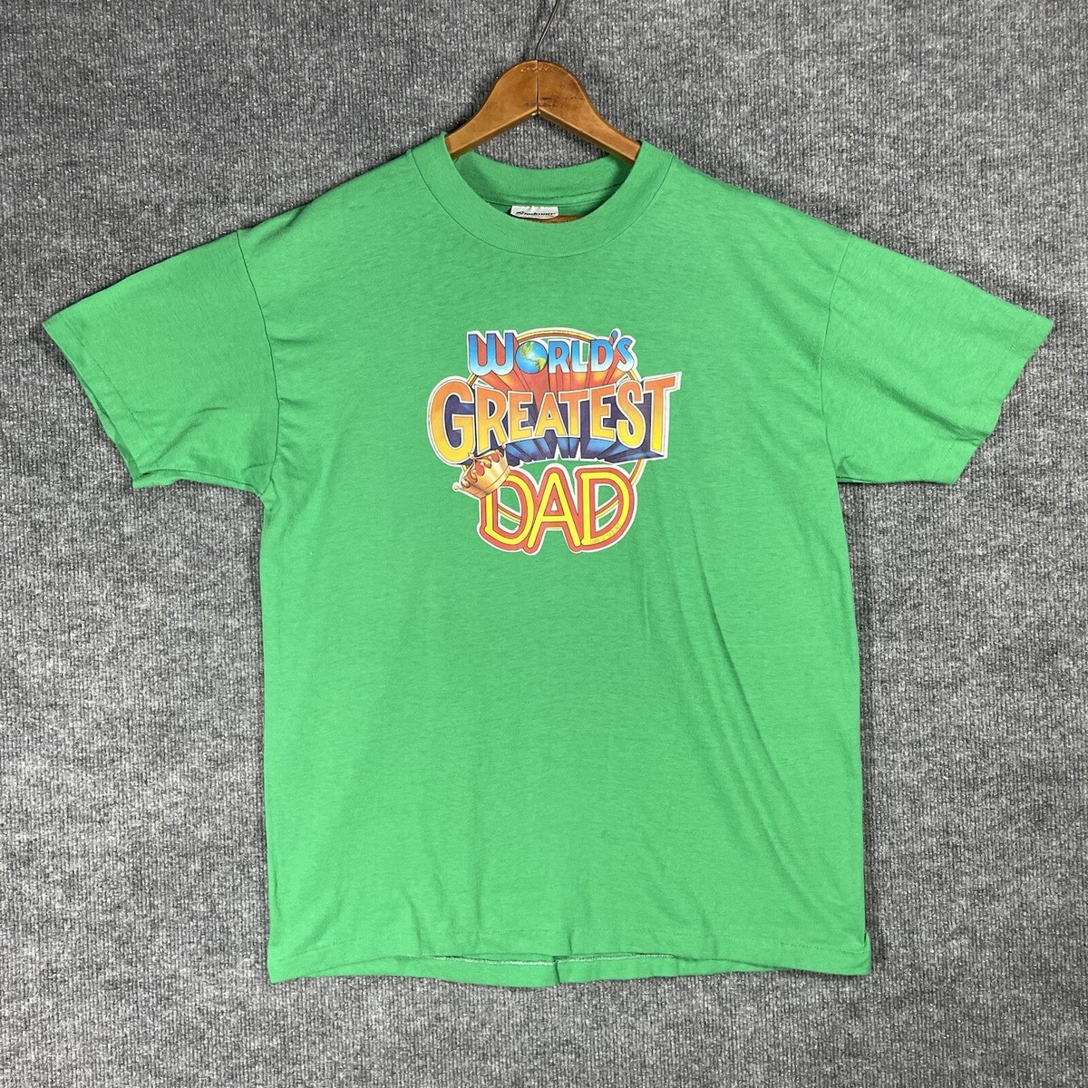 VINTAGE 80s 90s Worlds Greatest Dad T Shirt Size XL Fathers Day