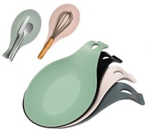 4-Pack Silicone Spoon Rest Set – BPA-Free Utensil Holder for Stove & Countertop