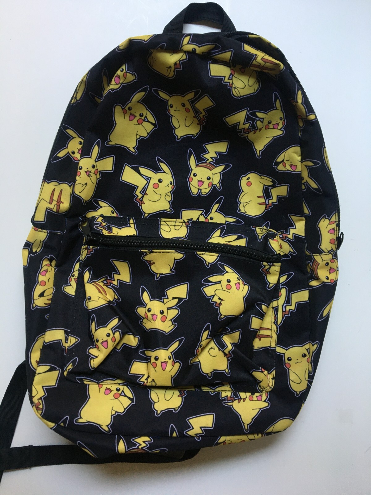Pokemon Pikachu Backpack School Bag All Over Print Sublimated Black Yellow 18