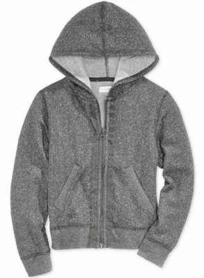Layer 8 Girl s  French Granite Twist Terry Hoodie Gray XL