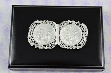 Cased Romeo  Juliet Pattern Silver Plated Nurses Buckle Handmade in Sheffield