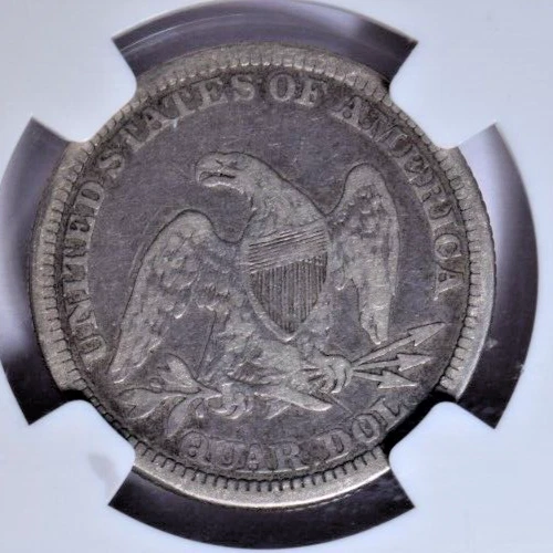 1859 SEATED LIBERTY QUARTER ~ NICE ORIGINAL NGC VG 8! - Image 4 of 4