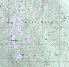 Map Burlington Maine USGS 1988 Topographic Vtg Geological 1:24000 27x22" TOPO13