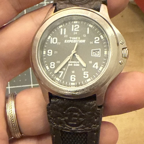 Timex Men's Expedition Metal Field Leather Strap Watch [T40091]