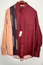 VTG Wrangler X-Long Tails Red Tan Stripe Western Shirt Mens 16-35 Button Up NOS