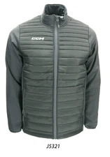 CCM Hockey Team Quilted Jacket Grey Size Senior/Adult-J5321