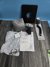 Delta T14237-BL Matte Black Metal Shower Faucet Set Square Head Lever Handle