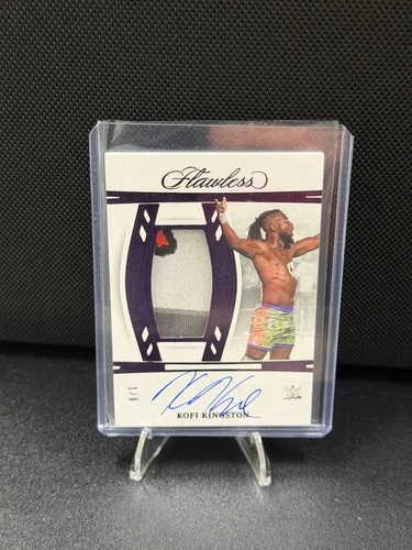 2024 Panini Flawless WWE Kofi Kingston Purple 1/8 On Card Auto!
