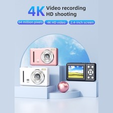 4K Vlog Camera 64MP 18x For Zoom 2.4 inch Display ABS Body 95.4x23.5x58.7mm