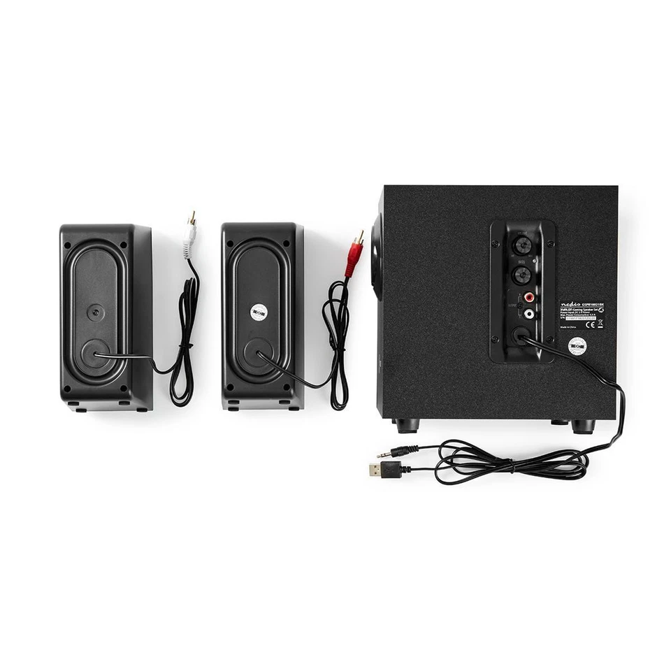 Nedis Sistema de altavoces 2.1 con subwoofer, Negro - Imagen 3 de 4