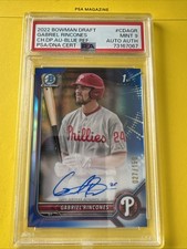 2022 Bowman Chrome Draft Gabriel Rincones Jr. Blue Auto /150 #CDA-GR PSA 9