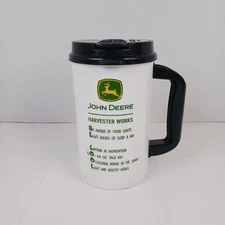 Vintage John Deere Harvester Works Factory Employee Insulated Coffee Mug Cup