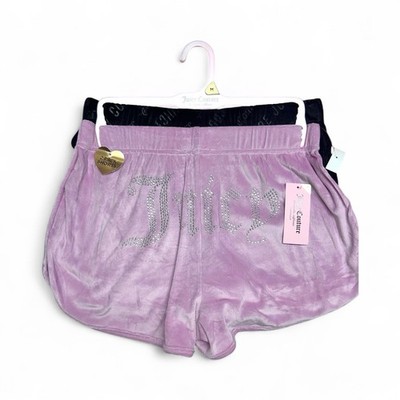 JUICY COUTURE BLACK & PINK VELOUR RHINSTONES LOGO~JC1751~ SLEEP