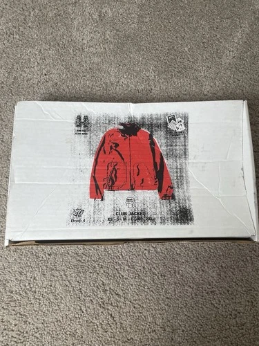 Brain Dead No Brainer Club Work Jacket Red Small Corduroy Collar Box Patches image 2