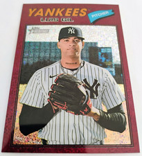 2026 Topps Heritage, Burgundy Sparkle Chrome # 123 LUIS GIL, New York Yankees