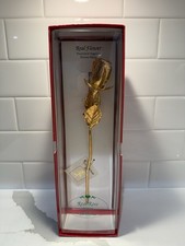 Gold Dipped Real Rose Laquered and Trimmed in 24k Gold