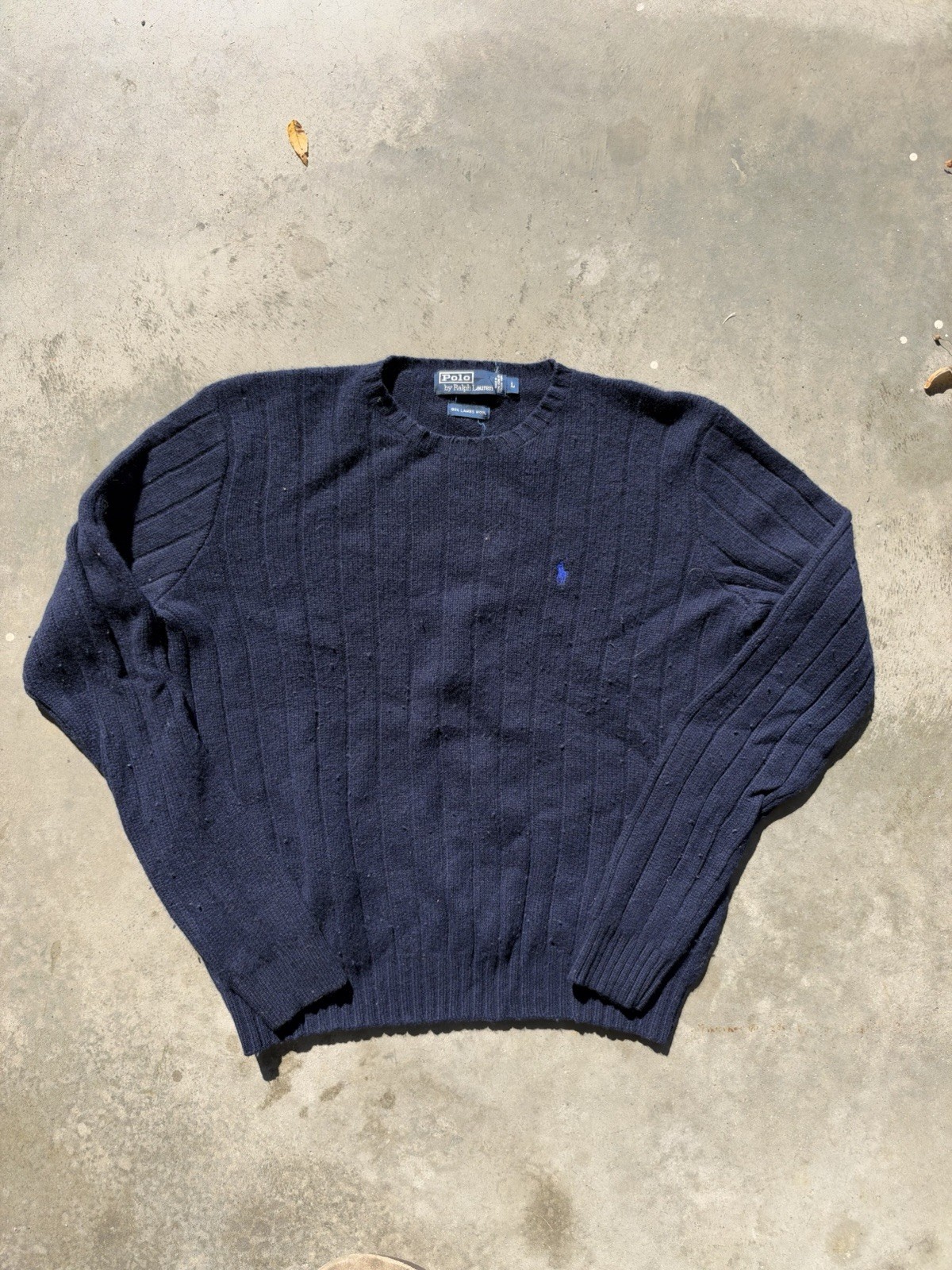 vintage 90s Polo ralph Lauren 100% Lambs wool Knit Sweater Large Hong Kong