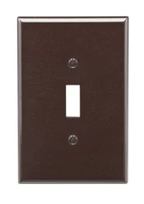 Leviton 85101-000 Brown 1-Gang 1-Switch Openings Thermoplastic Toggle Wall Plate