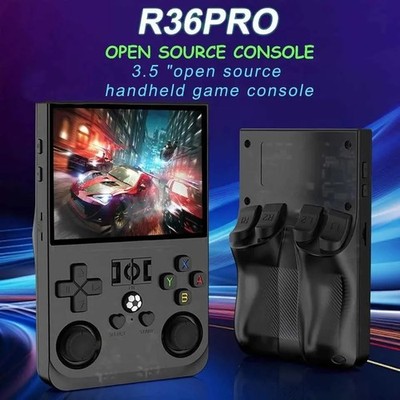 R36s Pro Retro Handheld Game Console, 3.5in IPS , 128GB Preloaded with 40000+Cla