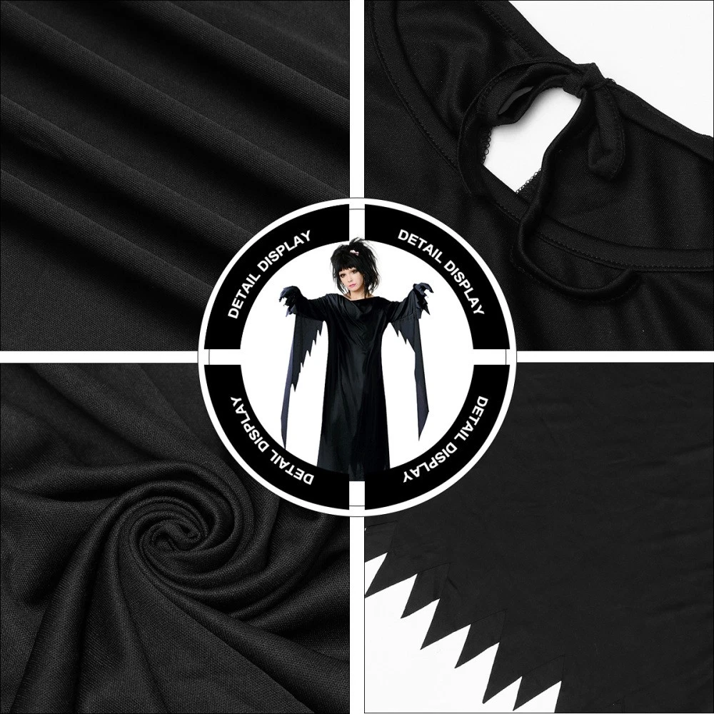 VETEMENTS 1PZ Halloween Vestito Fantasia Terrore Abito Morte per Maschera Cosplay