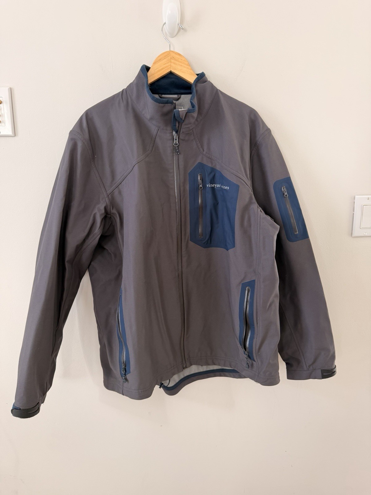 Vineyard Vines Performance Zip Jacket Gray Blue F… - image 1