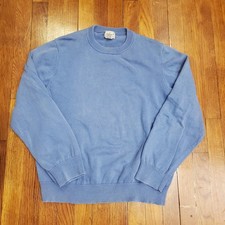 L.L. Bean Sweater Mens Medium Blue 100 Cotton Crewneck Knit Classic Pullover
