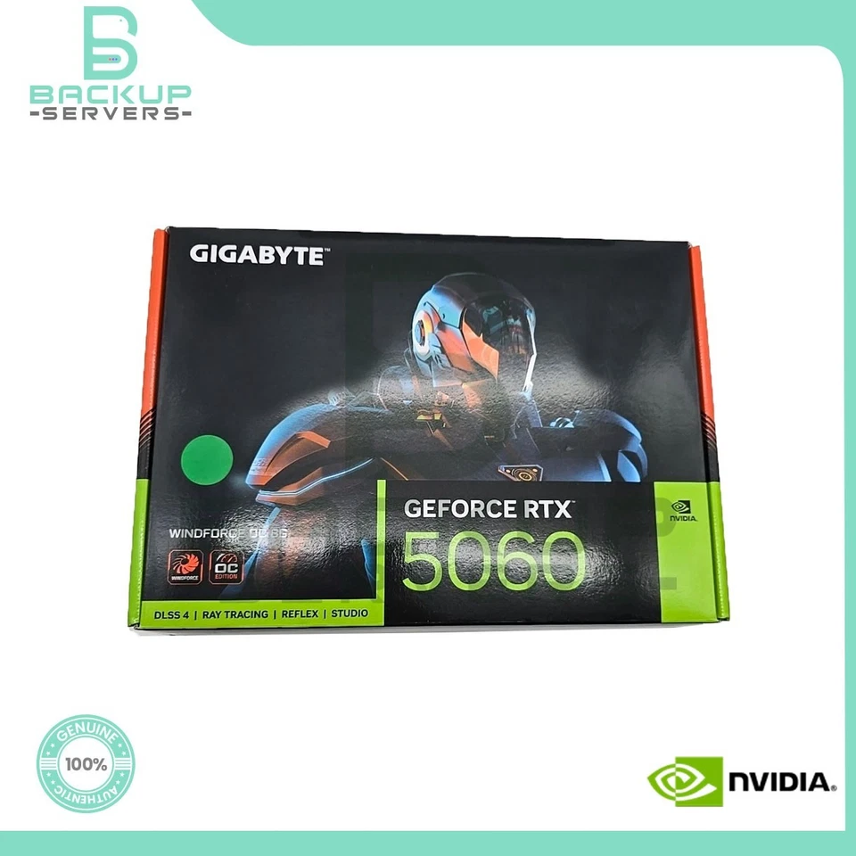 "NEW" GIGABYTE NVIDIA RTX 5060 WINDFORCE OC 8GB GDDR7 PCI-E 5.0 x8 Gaming GPU - Image 2 of 3