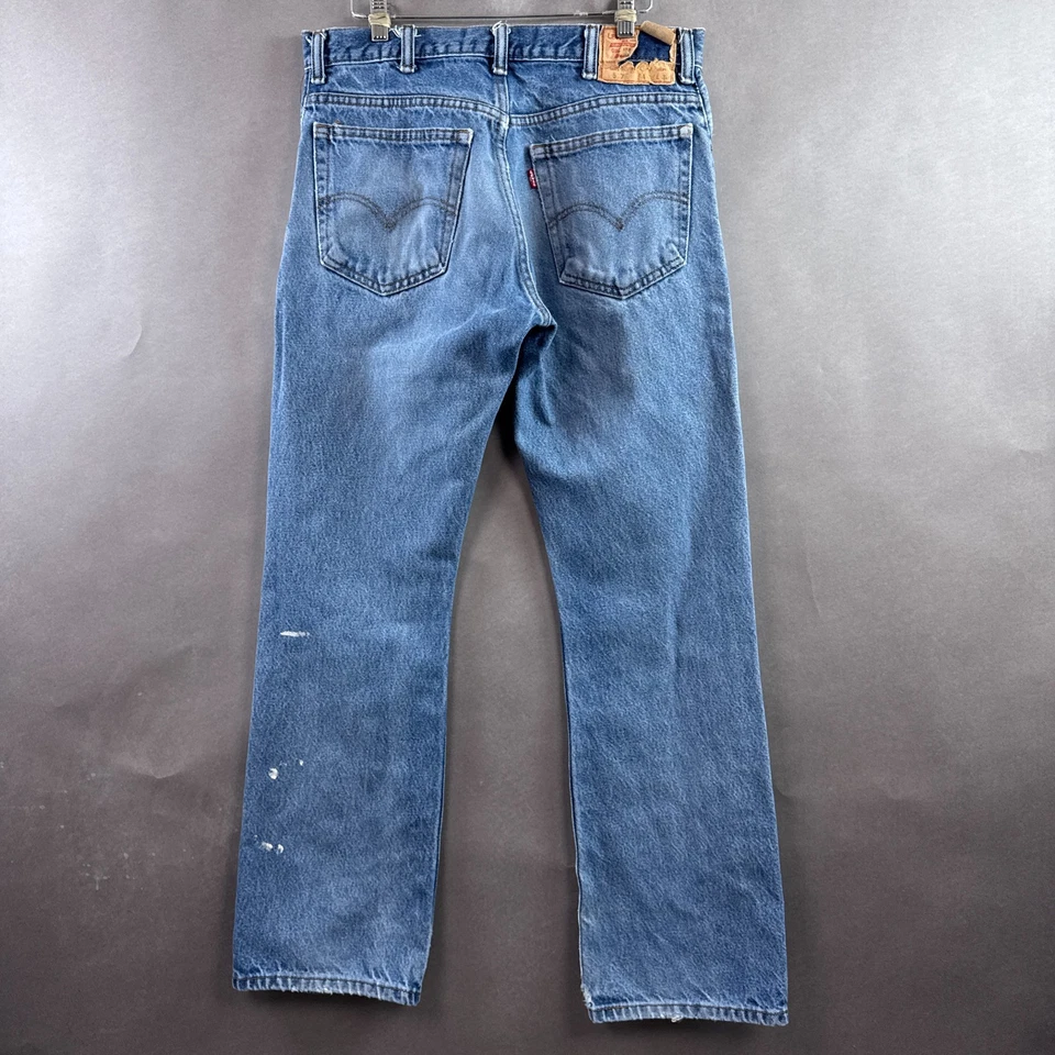 Levis 517 Jeans Men 32x30 Blue Bootcut Slim Pant Western Cowboy Washed Out Faded - Image 3 of 4