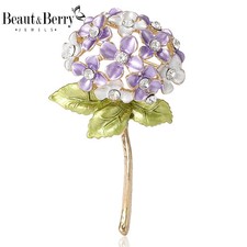 Luxury Enamel Pink Flower Bouquet Brooch Floral Gold Pin Summer Gift Jewelry