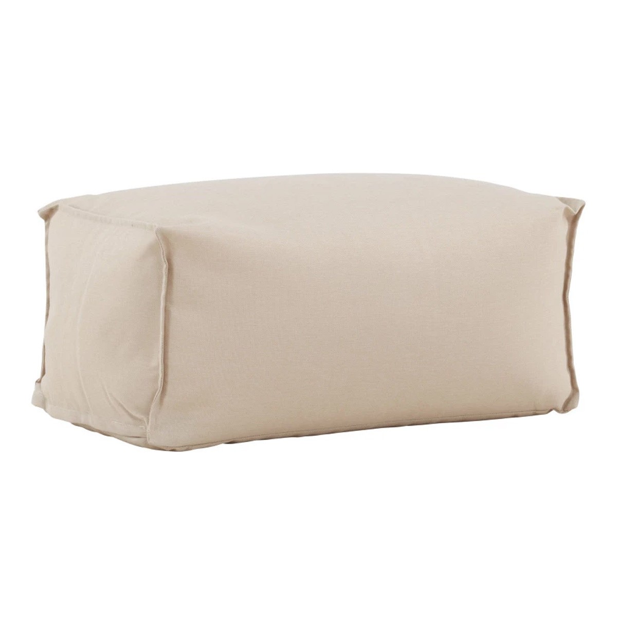 Pouf de jardin haut de gamme Redang 75cm en tissu technique beige texturé