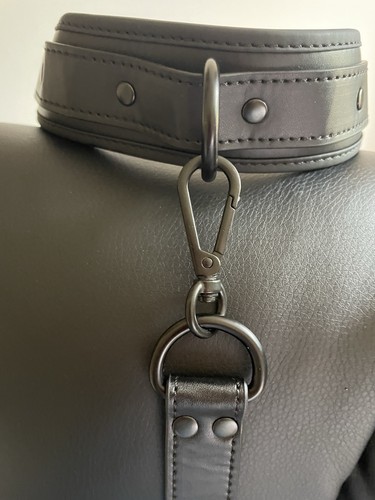 Antique 1950's Serving Tray Restraint with Collar, Cuffs And Chain BDSM Sissy - Picture 2 of 8