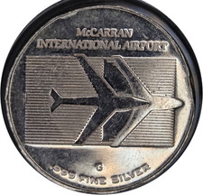 McCarran Airport Las Vegas -  .6 oz ASW Silver Round - No outer ring -No Reserve 104.37 per troy oz