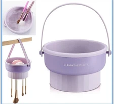 3 in 1 Brush Cleaning Mat with Brush Drying Holder, Silicone Makeup Brush