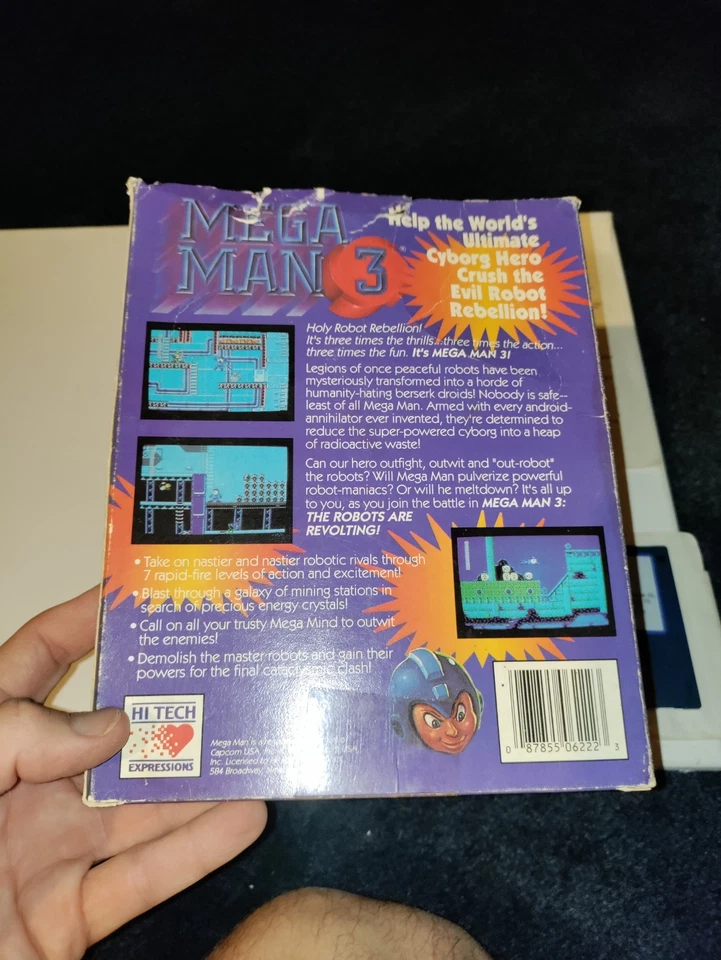 Mega Man 3 CD ROM Game Big Box. Has Manual. Missing Floppy Disc 2... - Image 3 of 4
