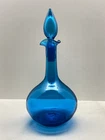 MCM ~ BLENKO Art Glass Wayne Husted Blue Decanter 13.5”